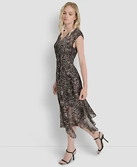 Dkny Women's Sleeveless V-Neck Fit & Flare Dress