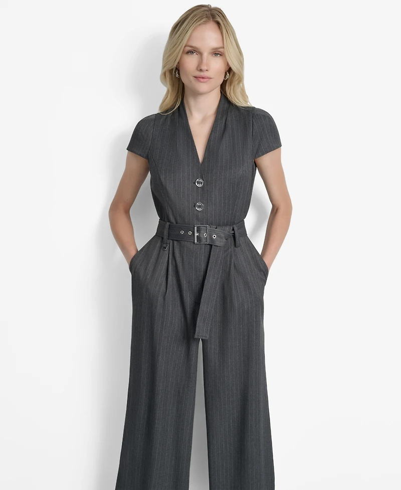 Dkny Women's Cap Sleeve V-Neck Jumpsuit