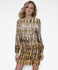 Dkny Women's Long Sleeve Boat Neck Sheath Dress
