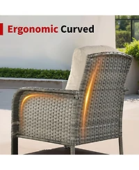 Xizzi 4 Pieces Patio Fruniture Set,Outdoor Wicker Sofa with Outdoor Chairs,Coffee Table,High Back Loveseat Thickened Cushion