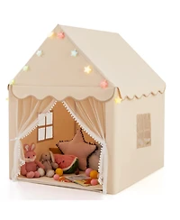 Kids Playhouse Tent with Star Lights and Mat