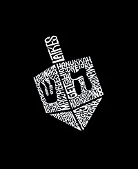 La Pop Art Plus Hanukkah Dreidel Word V-Neck T-Shirt