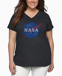 La Pop Art Plus Size Nasa's Most Notable Missions Word Art V-Neck T-Shirt
