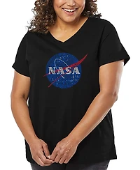 La Pop Art Plus Nasa's Most Notable Missions Word V-Neck T-Shirt