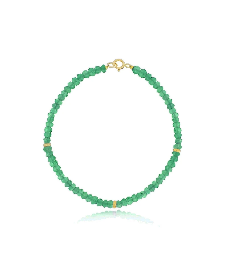 The Lovery Green Onyx Bead Bracelet 14K Gold