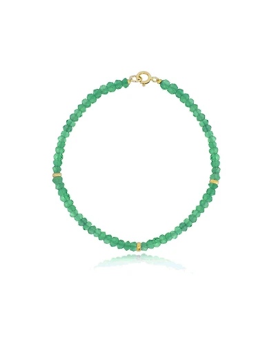 The Lovery Green Onyx Bead Bracelet 14K Gold