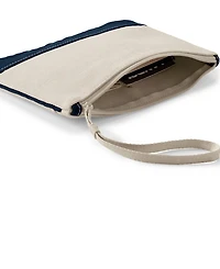 Lands' End Medium Solid Canvas Zipper Pouch