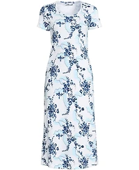 Lands' End Women's Cotton Short Sleeve Midcalf Nightgown
