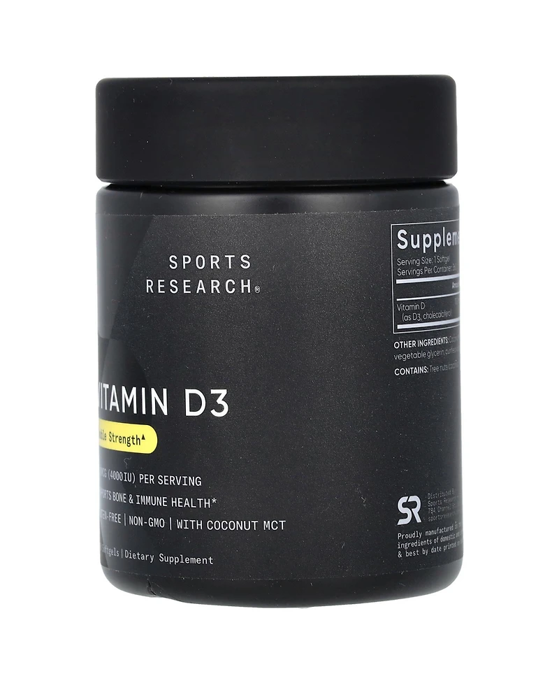 Sports Research Vitamin D3 100 mcg (4 000 Iu)