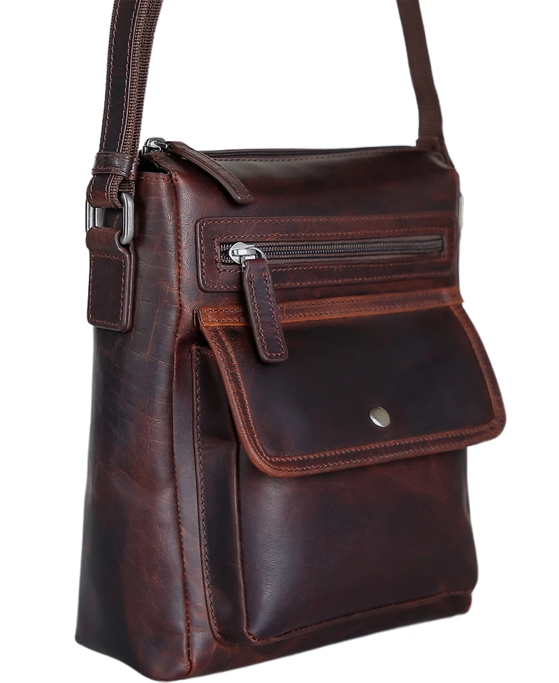 Mancini Men's Everyday Leather Crossbody Bag