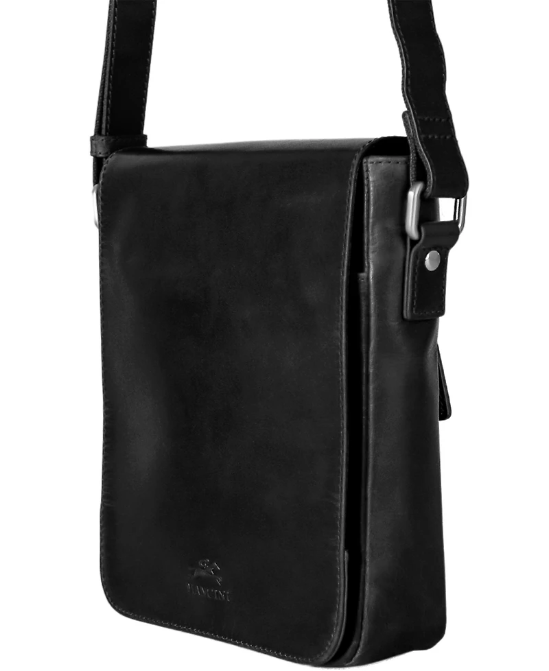 Mancini Men's On-the-Go Leather Crossbody Bag