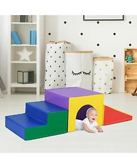 Gymax Toddler Climb and Crawl Activity Playset Blocks w/ Waterproof Pu Cover Epe Foam