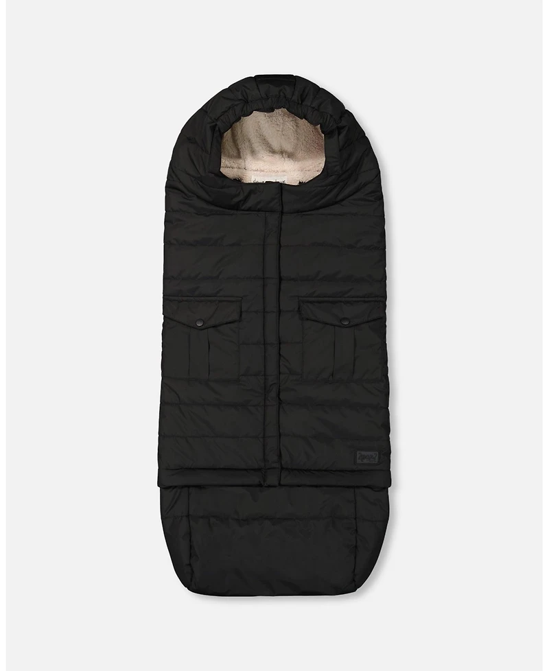 Deux par Deux Baby Unisex Evolutive Baby Footmuff Designed for Car Seat and Stroller Black - Baby|Toddler