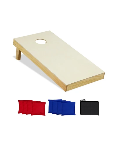 Akiudex Solid Wood Cornhole Board Set Portable Includes 8 Bean Bags