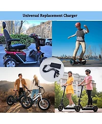 Urbanmax 48V Electric Bike Charger, 54.6V 2A Fast Charger with 5 Plugs for Ebike, Scooter