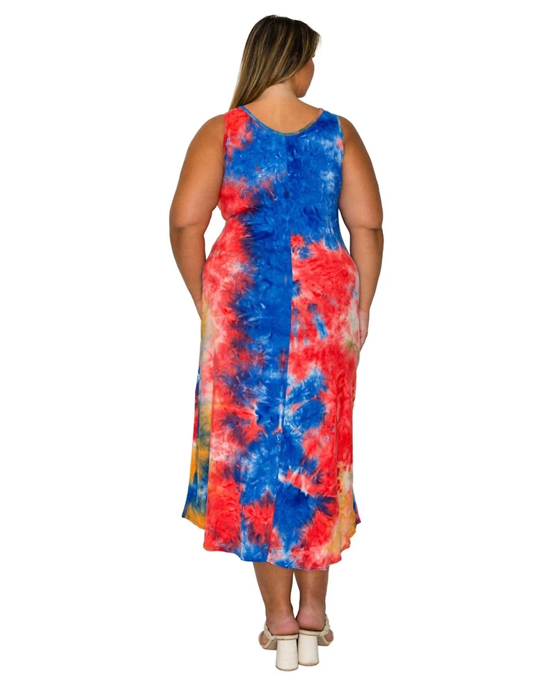 L I V D Women's Plus Zola Tie Dye Tank Dress