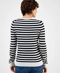 Charter Club Women's Even Stripe 100% Cashmere Sweater, Macy's Exclusive