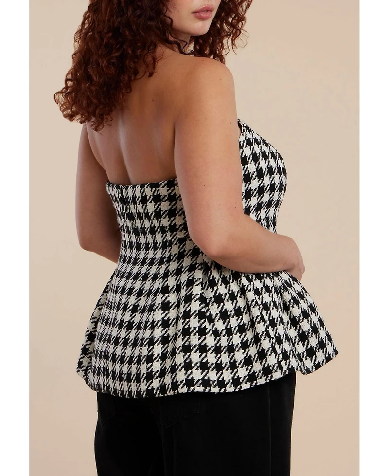 Eloquii Women's Plus Houndstooth Bustier