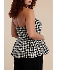 Eloquii Women's Plus Houndstooth Bustier