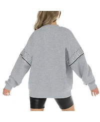 Gameday Couture Women's Heather Gray North Carolina Tar Heels Competitive Edge Oversized Fleece Pullover Sweatshirt