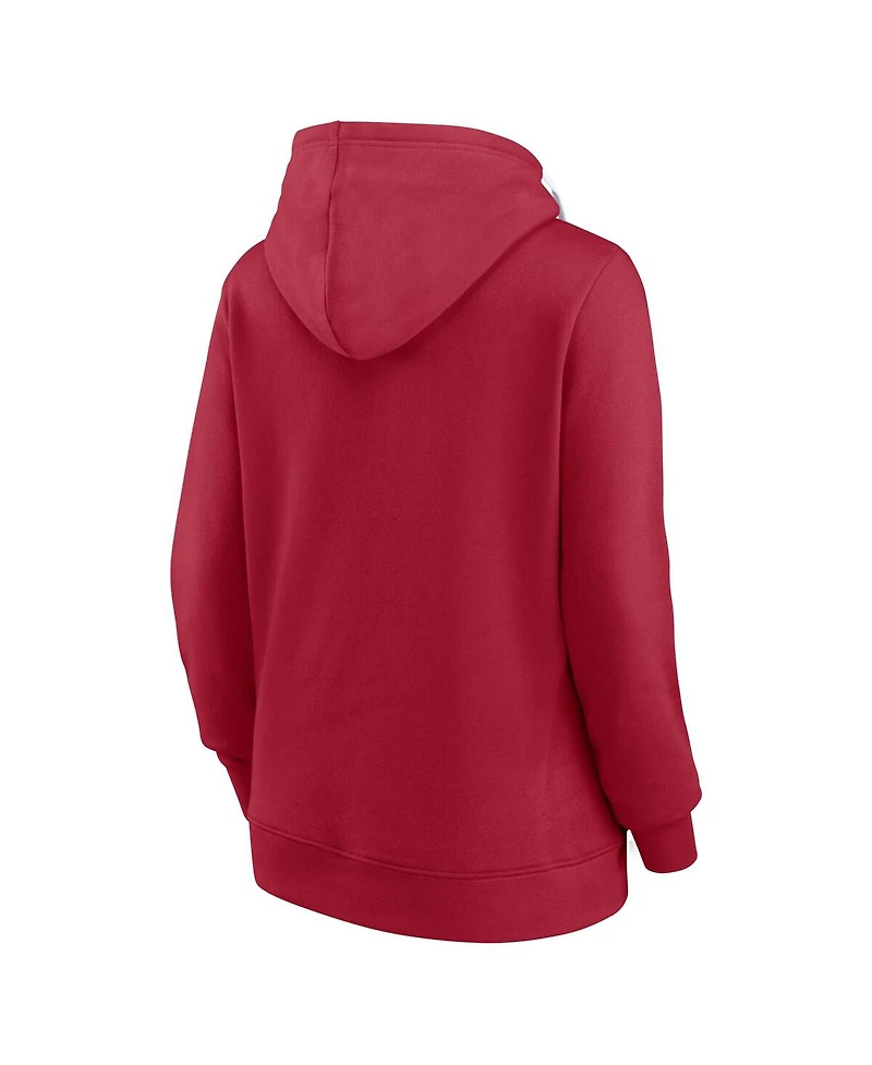 Fanatics Women's Crimson Oklahoma Sooners Iconic Fleece Pullover Hoodie