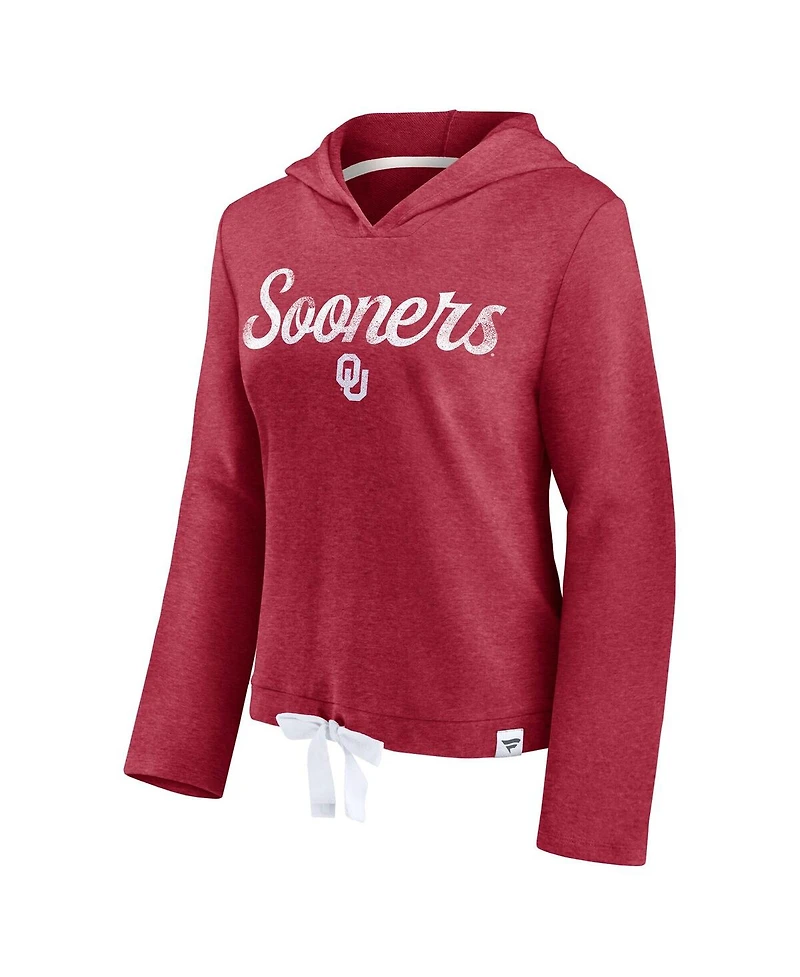 Fanatics Women's Crimson Oklahoma Sooners True Classics Cropped Hooded Sweatshirt