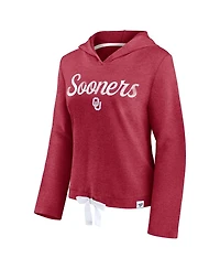 Fanatics Women's Crimson Oklahoma Sooners True Classics Cropped Hooded Sweatshirt