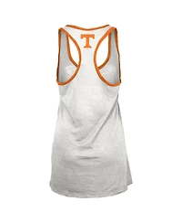 Pressbox Women's White/Tennessee Orange Tennessee Volunteers Tracy Racerback Burnout Tank Top