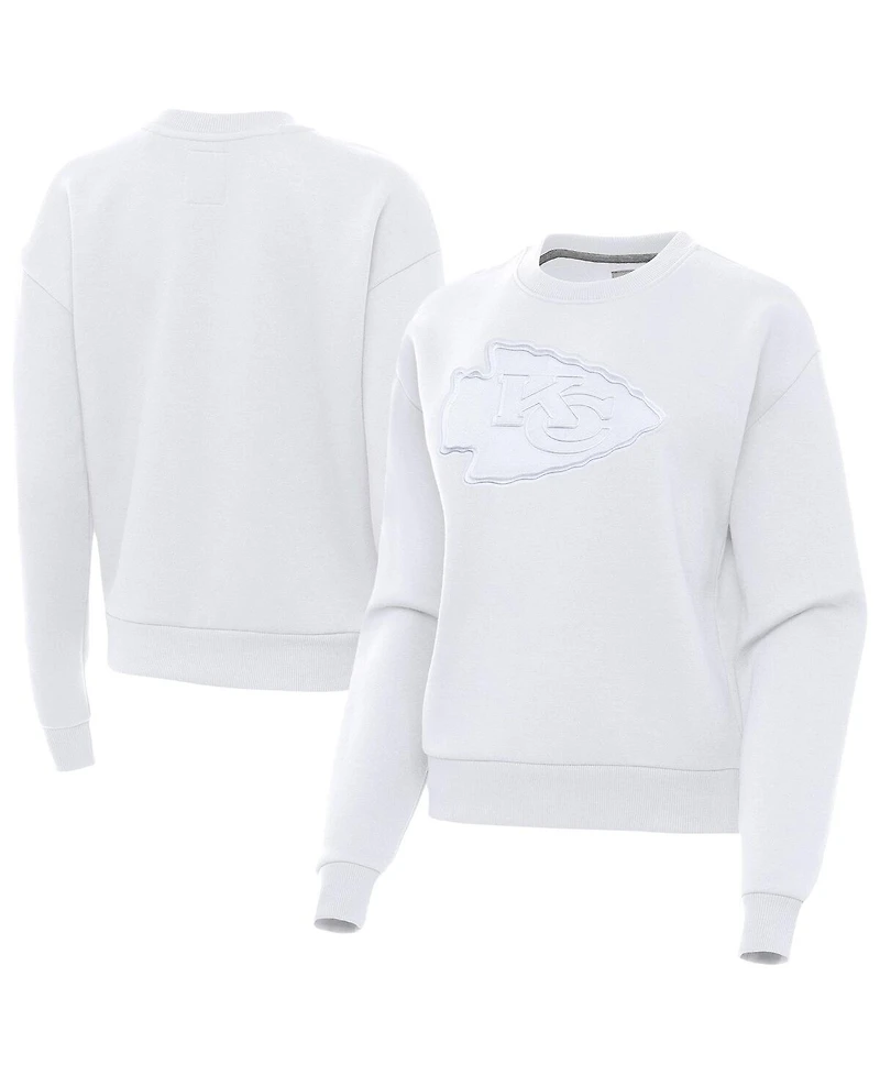 Antigua Women's White Kansas City Chiefs Victory Pullover Sweatshirt