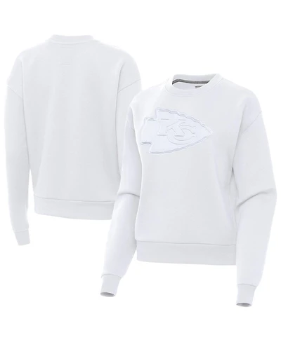 Antigua Women's White Kansas City Chiefs Victory Pullover Sweatshirt