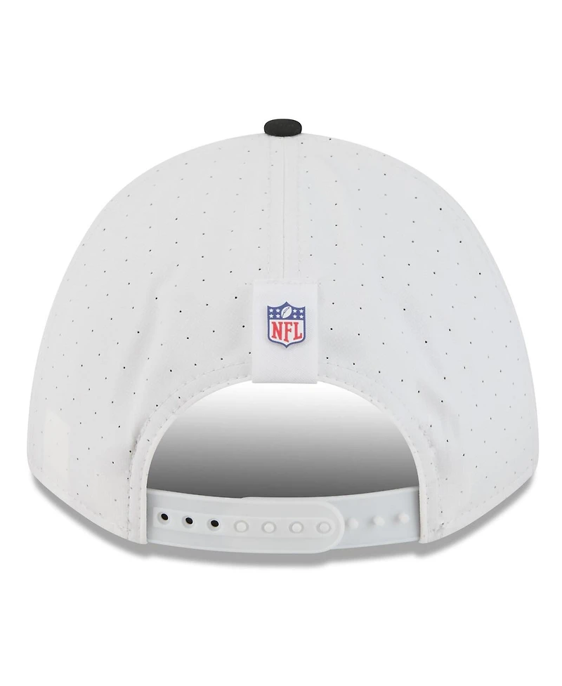 New Era Men's White/Black Las Vegas Raiders 2025 Nfl Training Camp A-Frame 9FORTY Adjustable Hat