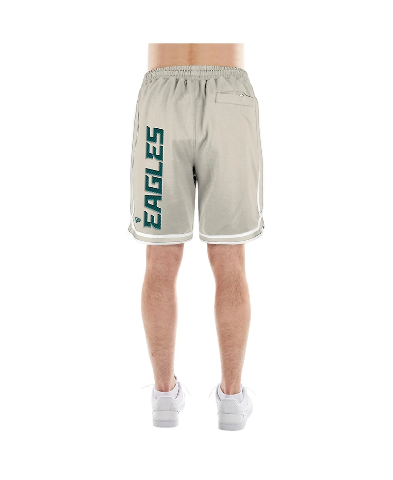 New Era Men's Light Beige Philadelphia Eagles Stone Multi Patch Shorts