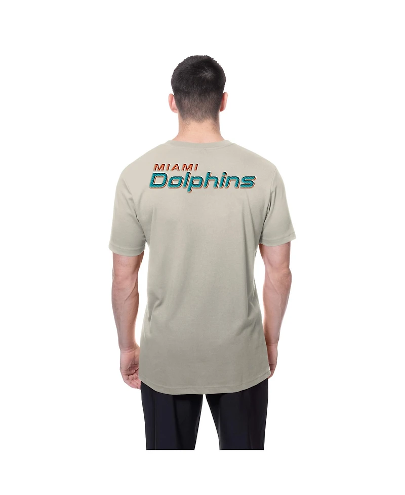 New Era Men's Light Beige Miami Dolphins Multi Patch T-Shirt