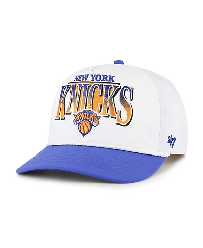 '47 Brand Men's White/Blue New York Knicks Tribute Two-Tone Hitch Adjustable Hat