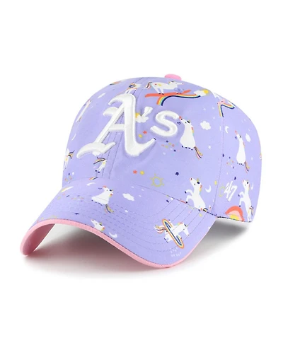 '47 Brand Big Girls Lavender Athletics Unicorn Clean Up Adjustable Hat