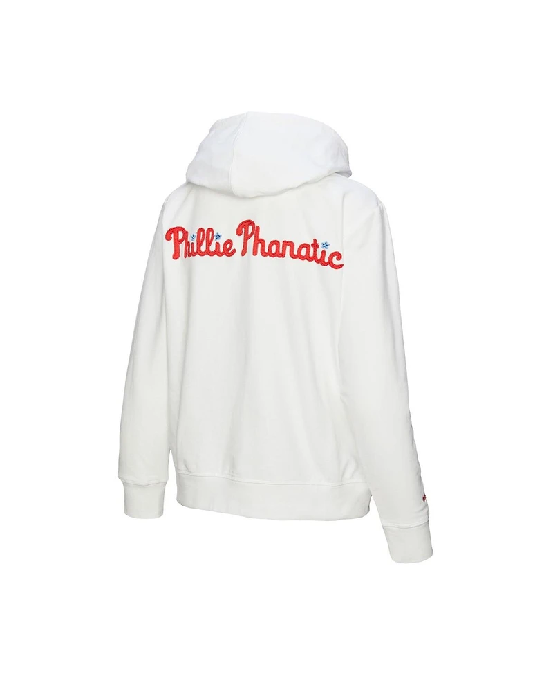 Mitchell & Ness Women's White Philadelphia Phillies Full-Zip Hoodie
