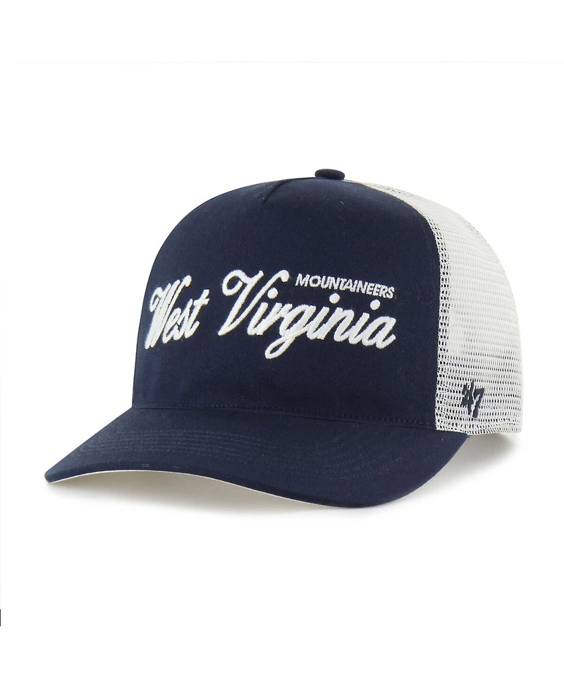 '47 Brand Men's and Women's Navy West Virginia Mountaineers Contemporary Basics Foundation Trucker Hitch Adjustable Hat