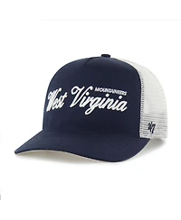 '47 Brand Men's and Women's Navy West Virginia Mountaineers Contemporary Basics Foundation Trucker Hitch Adjustable Hat
