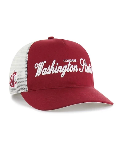 '47 Brand Men's and Women's Crimson Washington State Cougars Contemporary Basics Foundation Trucker Hitch Adjustable Hat