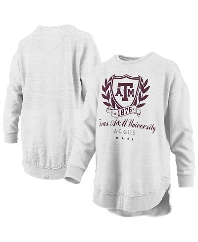 Pressbox Women's Heather Gray Texas A&M Aggies Field Day Melange Poncho Pullover Sweatshirt