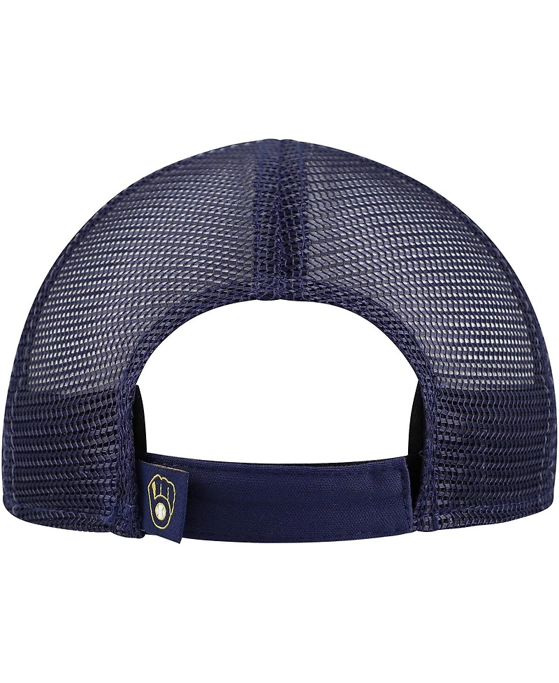 New Era Toddler White/Navy Milwaukee Brewers Painted A-Frame 9FORTY Trucker Adjustable Hat