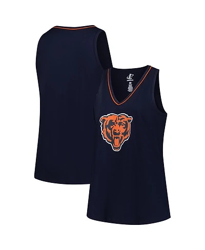 Logo Athletic Women's Navy Chicago Bears Plus Stellar Win V-Neck Tank Top