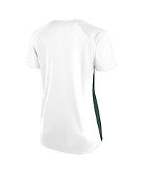Fanatics Women's White Green Bay Packers Plus Glitter Lace-Up V- Neck T-Shirt