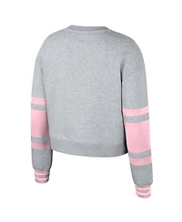 Stadium Essentials Women's Heather Gray Inter Miami Cf Scrimmage Cropped Pullover Sweatshirt