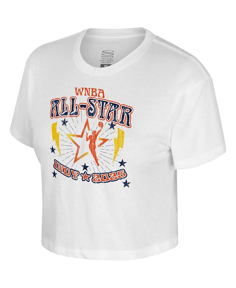 Stadium Essentials Women's White 2025 Wnba All-Star Game The Road Cropped T-Shirt