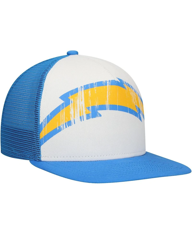 New Era Big Boys and Girls White/Powder Blue Los Angeles Chargers Distressed 9FIFTY A-Frame Snapback Hat