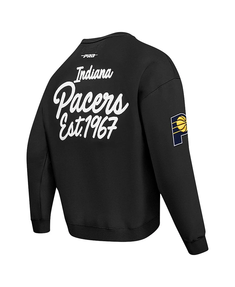 Pro Standard Men's Black Indiana Pacers Paint the City Drop Shoulder Sweatshirt