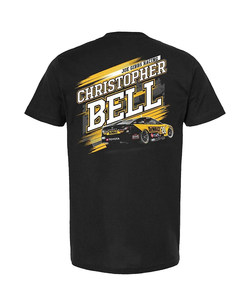 Joe Gibbs Racing Team Collection Men's Black Christopher Bell Dewalt Car T-Shirt