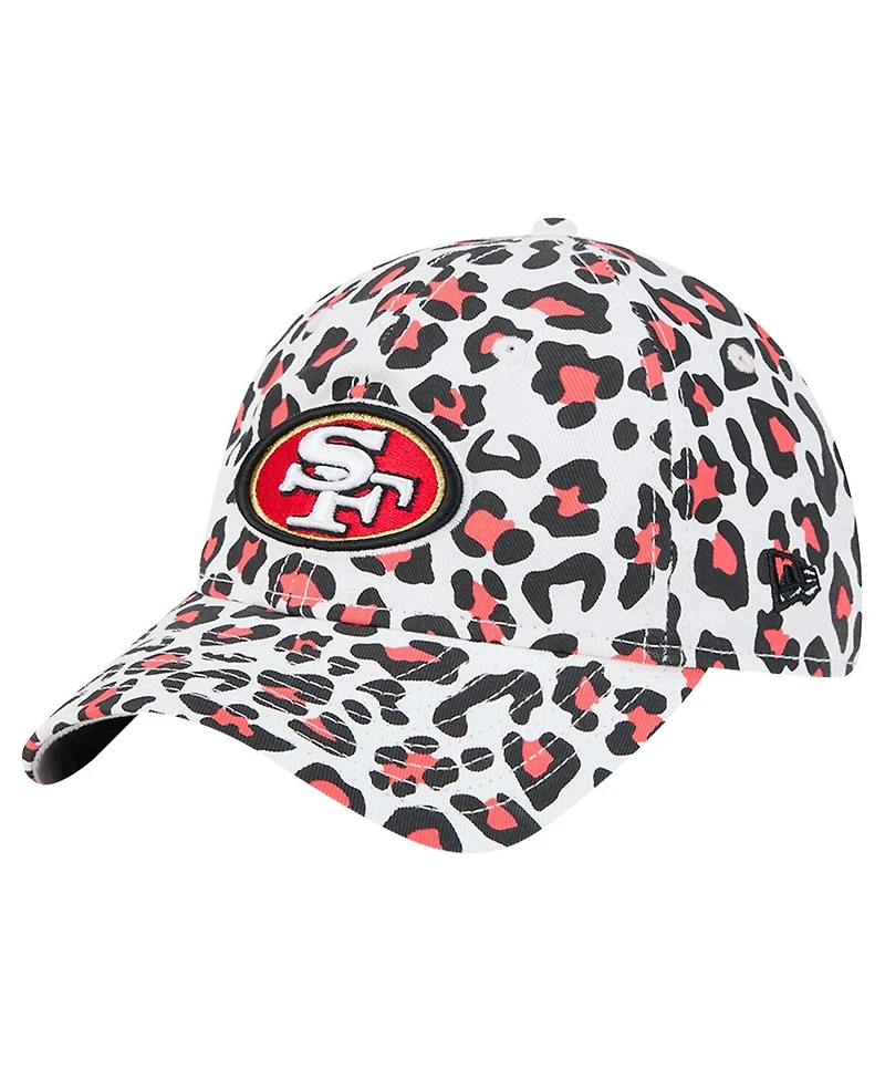 New Era Big Girls White San Francisco 49ers Active Leopard 9TWENTY Adjustable Hat