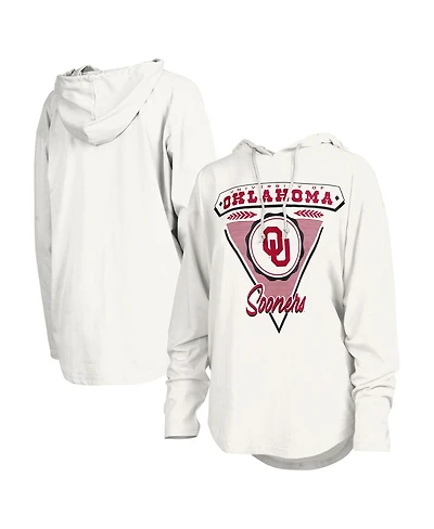 Pressbox Women's White Oklahoma Sooners San Bruno Hoodie Long Sleeve T-Shirt